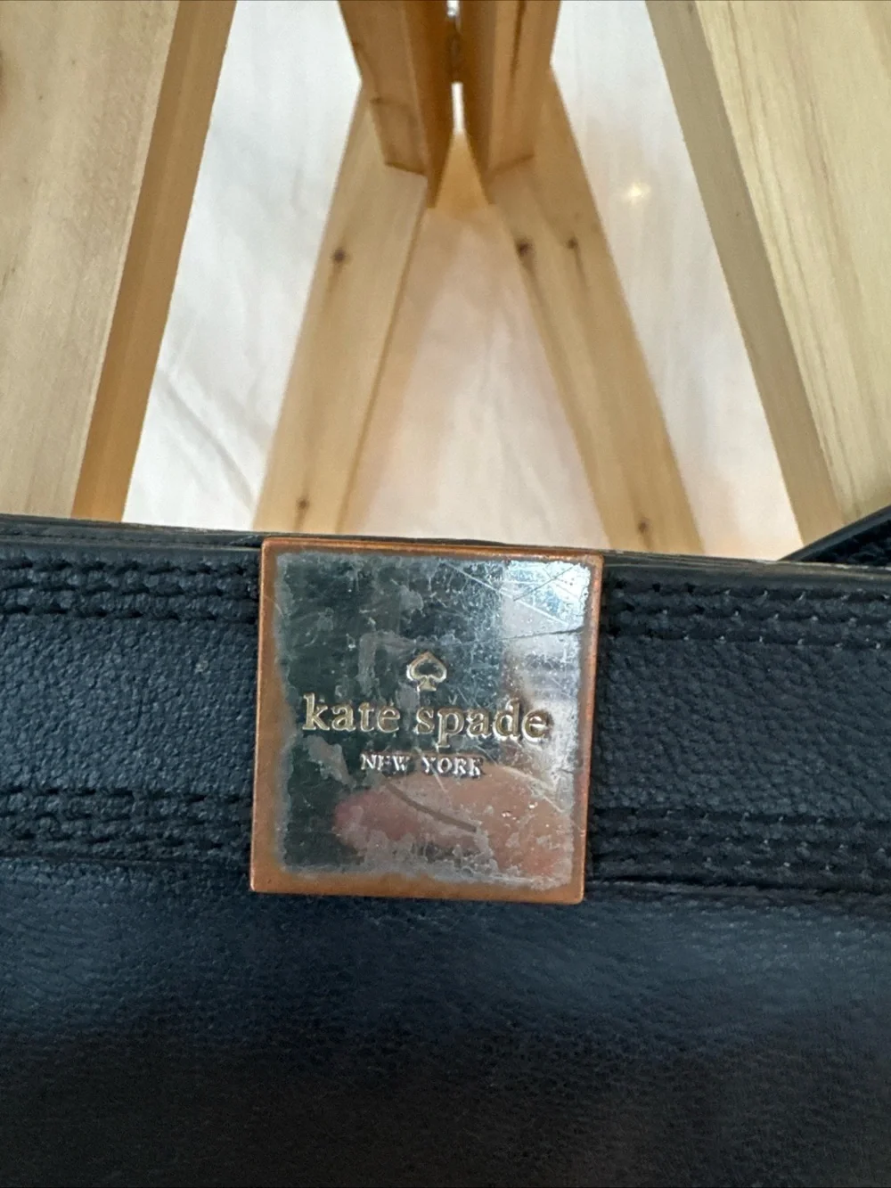 Kate Spade Black Leather Shoulder Bag with Chain Strap